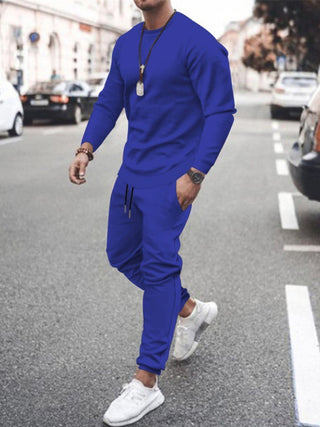 Men's Solid Color Sweatshirt And Sweatpant Two Piece Sets