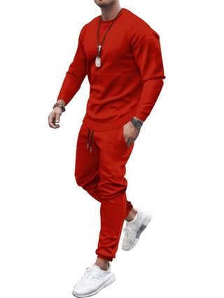 Men's Solid Color Sweatshirt And Sweatpant Two Piece Sets