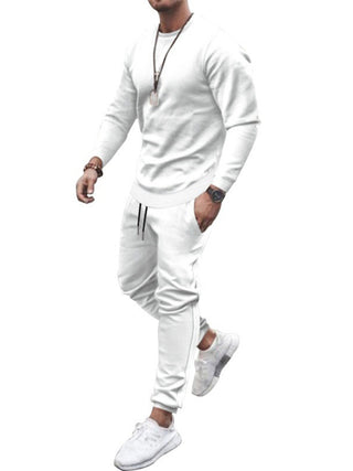 Men's Solid Color Sweatshirt And Sweatpant Two Piece Sets