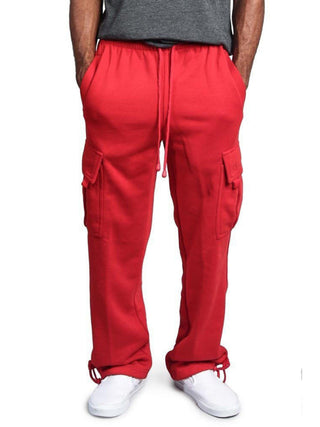 Men's Solid Color Drawstring Waist Cargo Pants