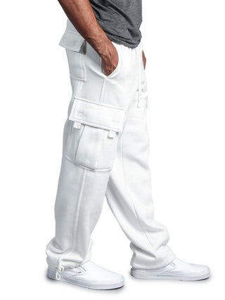 Men's Solid Color Drawstring Waist Cargo Pants