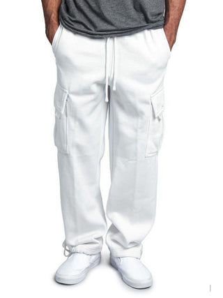 Men's Solid Color Drawstring Waist Cargo Pants