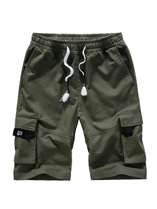 Men's Solid Color Casual Multi-Pocket Cargo Shorts