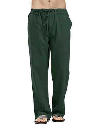 Men's Solid Color Linen Blend Drawstring Pants