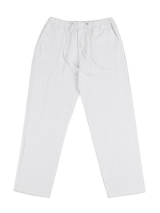 Men's Solid Color Linen Blend Drawstring Pants