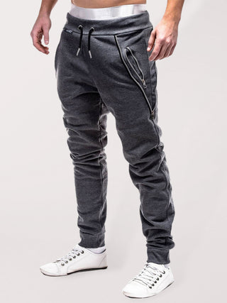 Men's Solid Color Zip Cuff Joggers