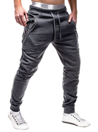 Men's Solid Color Zip Cuff Joggers