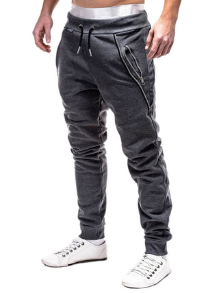 Men's Solid Color Zip Cuff Joggers