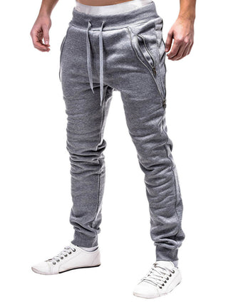 Men's Solid Color Zip Cuff Joggers