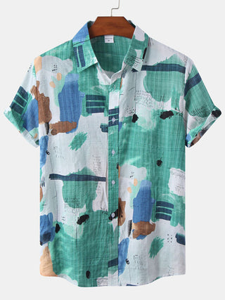 Hawaiian Style Casual Beach Vacation Printed Men's Shirt