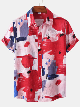 Hawaiian Style Casual Beach Vacation Printed Men's Shirt