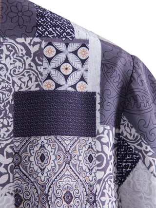 Men's vintage paisley print short sleeve shirt