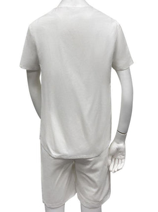 Men's new casual solid color lace-up beach cotton and linen suit