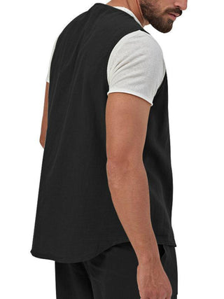 Men's Sleeveless Cardigan and Shorts Set