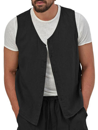 Men's Sleeveless Cardigan and Shorts Set