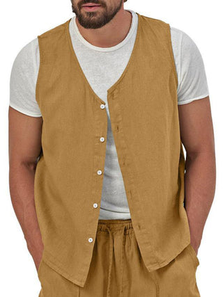 Men's Sleeveless Cardigan and Shorts Set