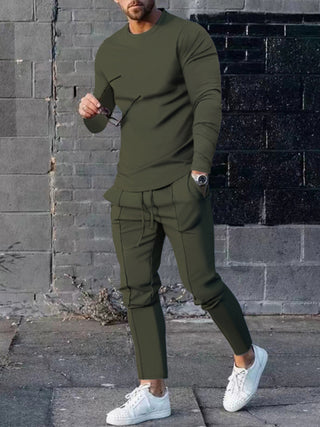 Round Neck Two-Piece Casual Sports Suit for Men