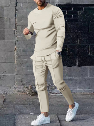 Round Neck Two-Piece Casual Sports Suit for Men