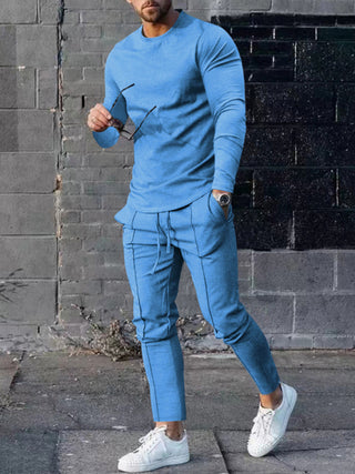 Round Neck Two-Piece Casual Sports Suit for Men