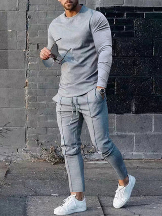 Round Neck Two-Piece Casual Sports Suit for Men