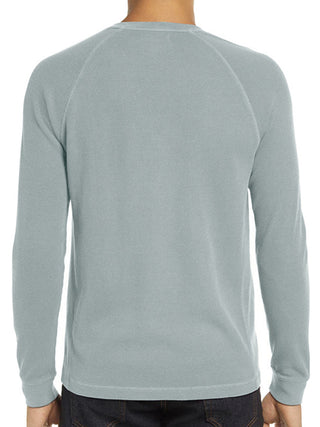 New Men's Round Neck Waffle Henley Shirt