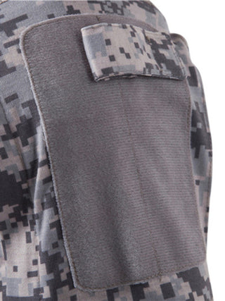 Men's Military Field Outdoor Elastic Fitness Camouflage Long Sleeve Zipper Pocket T-Shirt