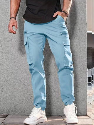 Men's new fashionable casual sports zipper decorative overalls