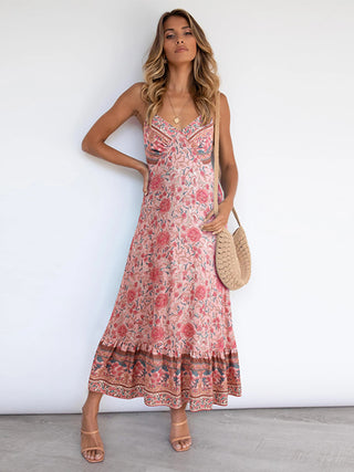 Women's Bohemian suspender Floral Dress