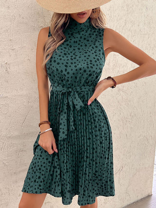 Women's Green Leopard Print Dress