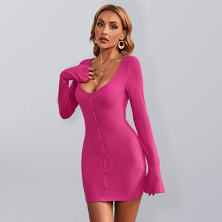 Women's Solid Color Keep Me Cozy Sweater Mini Dress