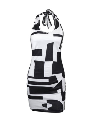 Women's Contrast Print Mini Dress