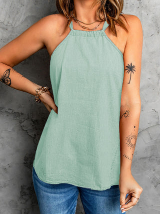 Women's Denim Halter Tank Top