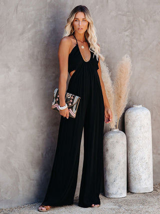 Women's Backless Wide-leg Jumpsuit