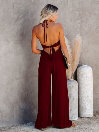 Women's Backless Wide-leg Jumpsuit