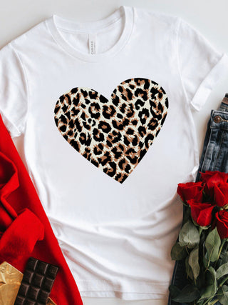 Women's Leopard Love Print Top T-Shirt