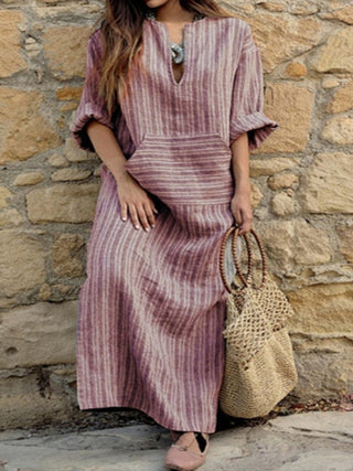 Women's Striped Loose Long Dress