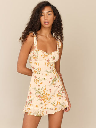 Women's Floral Printed Ear Tie Dress