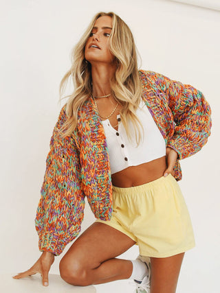 Women's Rainbow Knit Cardigan