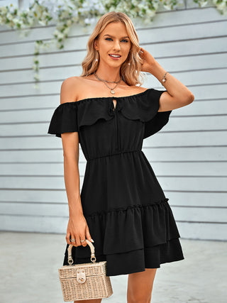 Women's Strapless Ruffled Dress