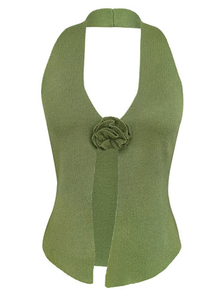 Women's Sexy Wool Halter Neck Rabbit Fleece Vest