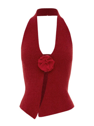 Women's Sexy Wool Halter Neck Rabbit Fleece Vest