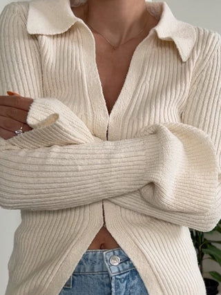 Sweater Cardigan with Colar for Women