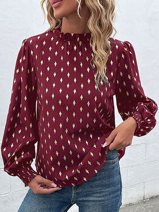 Women's Long Sleeve Bronzing Blouse