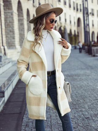 Plaid Plush Coat for Women