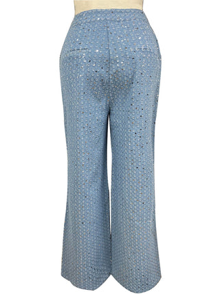 Women's Casual Sequined Denim Straight Pants