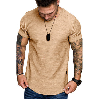 Short-sleeved T-shirt bamboo cotton solid color round neck T-shirt men's bottoming shirt